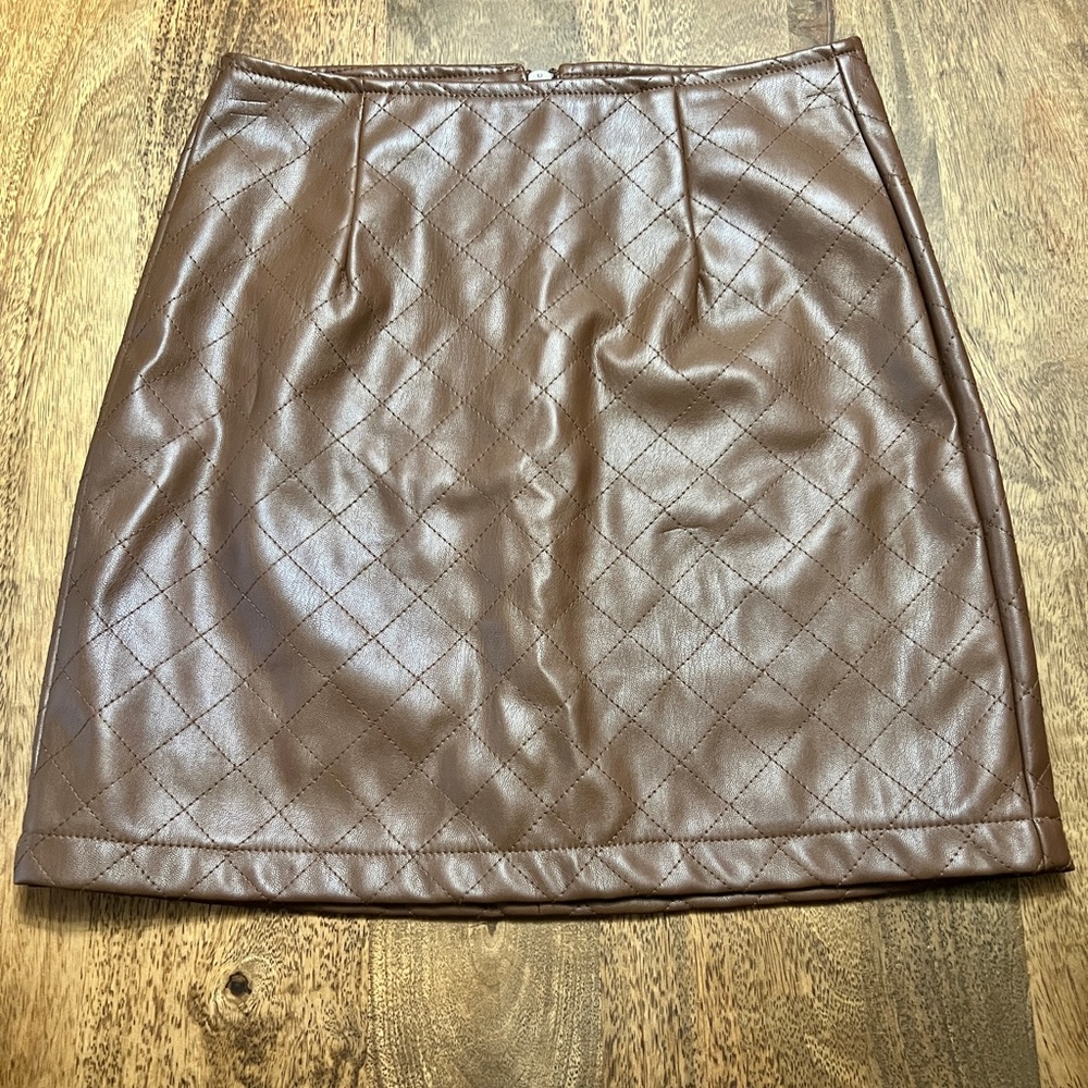 Brown Leather Skirt size xsmall